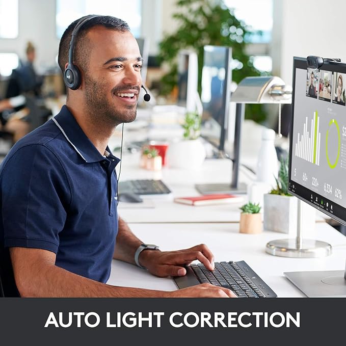 Logitech C270 HD Webcam, Widescreen HD Video Calling, Light Correction - Image 4