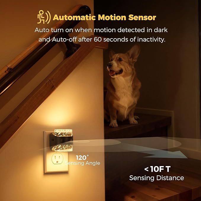 L LOHAS LED Motion Sensor Night Light, Bubble Night Lights Plug into Wall - Image 4