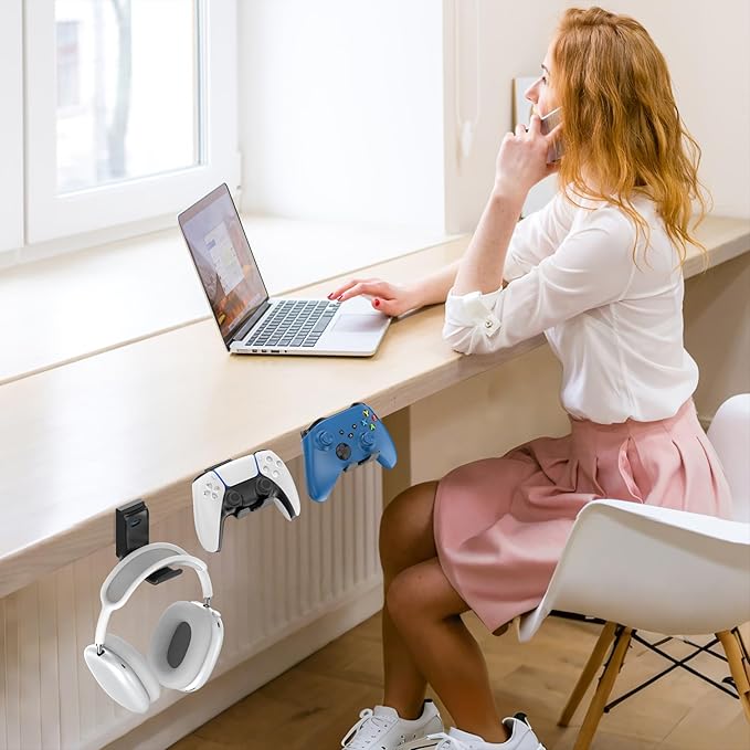 OIVO Controller & Headset Wall Mount Holder Stand, Foldable Headphone Stand - Image 6