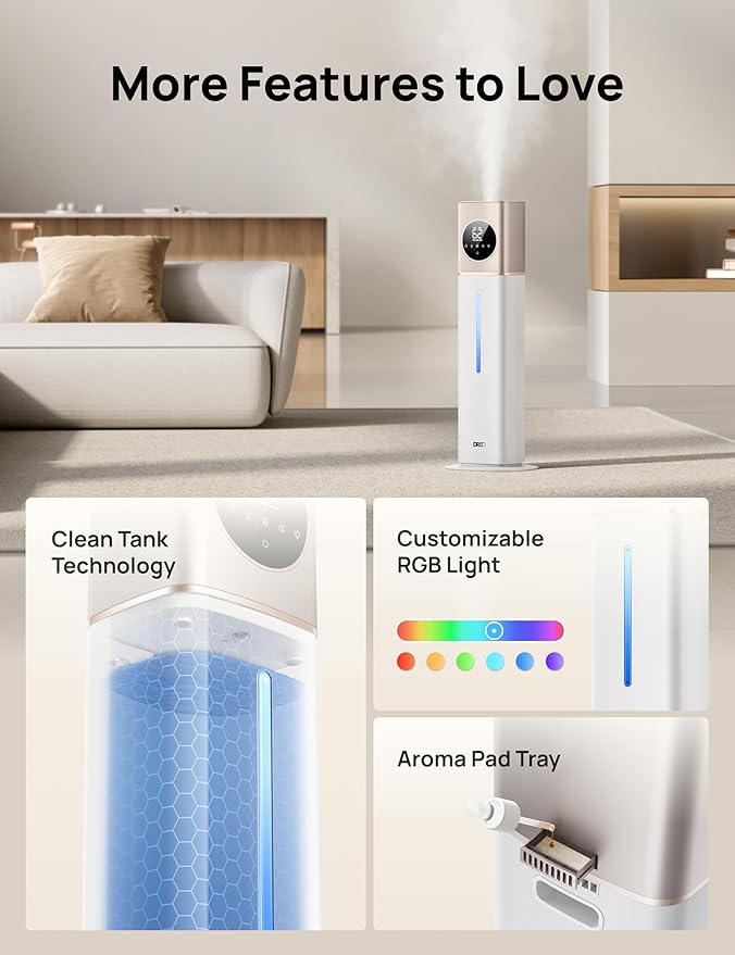 DREO HM735S 11L Smart Humidifier Large Room 700 ft², 100H Cool Mist Air - Image 7