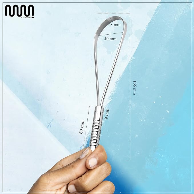 MasterMedi Tongue Scraper for Adults, 100% Stainless Steel Tongue Scrubber for - Image 2