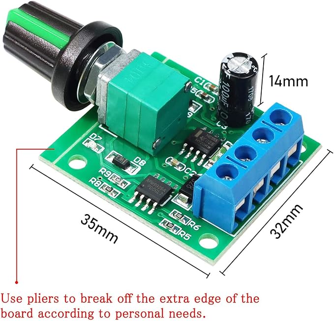 Gebildet 6pcs PWM Low Voltage Motor Speed Controller DC 1.8V/3V/5V/6V/12V 2A - Image 4