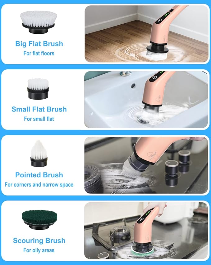 Leebein Electric Spin Scrubber, Cordless Powerful Scrub Brush - Image 4