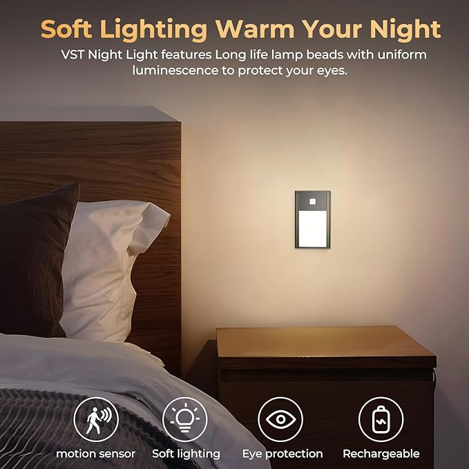 VST Motion Sensor Step Night Light, Rechargeable Battery Powered Led Light - Image 2