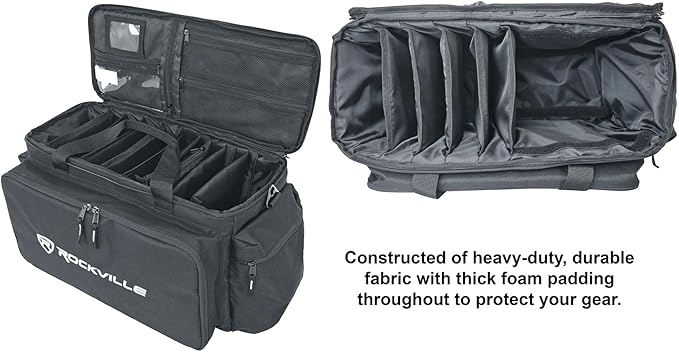 Rockville UT-BAG10 DJ Utility/Cable Bag, 10 Compartments, Padded Straps - Image 6
