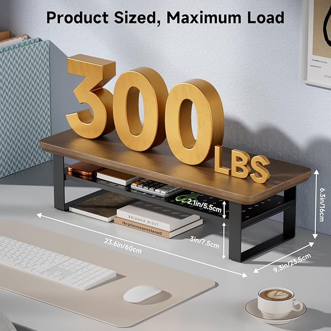 NestNeat Monitor Stand Riser, 24 Inch Computer Monitor Stand - Image 2