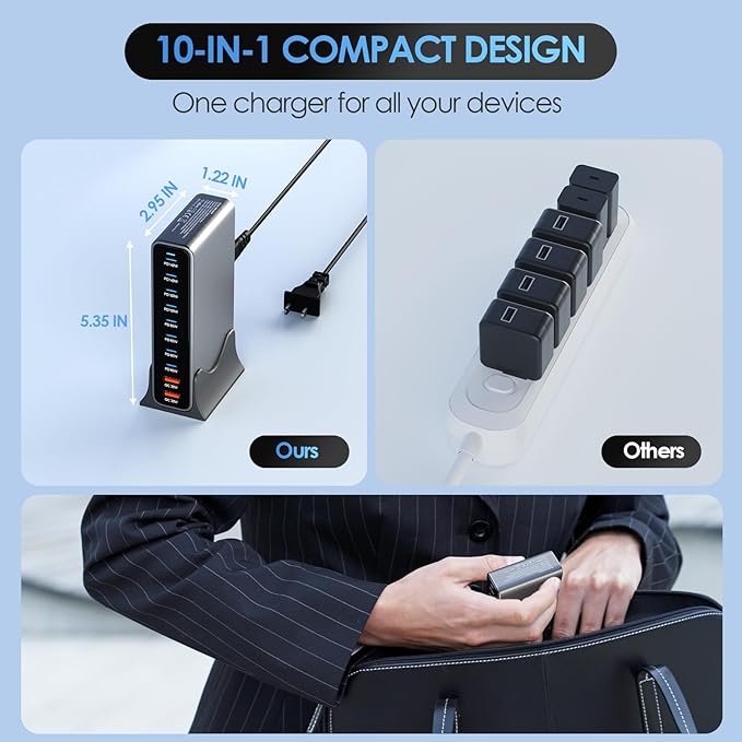 800W USB C Charger Block, 10 Port Charging Station, GaN Ⅲ Charging Station - Image 5