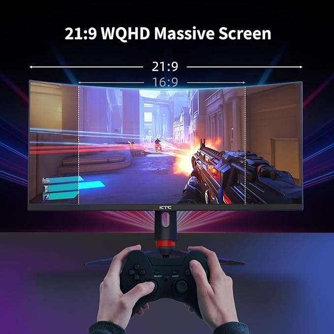 KTC 34'' Curved Ultrawide Gaming Monitor, 3440x1440p 165Hz 1ms, 1500R Curved - Image 2