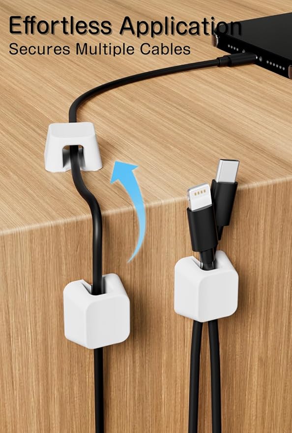 Viaky 8 Pack Magnetic Cable Clips, Large Size Under Desk Cable Management - Image 5