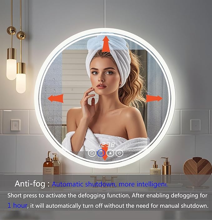 Wall-Mounted Round Bathroom Mirror - Image 4