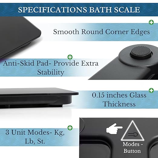 Moss & Stone Black Digital Bathroom Scale - Image 3