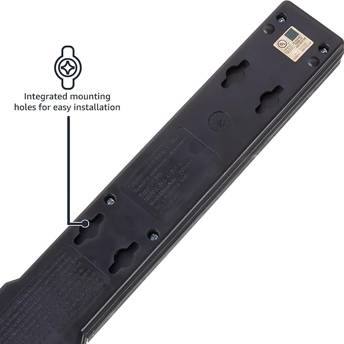 Amazon Basics Surge Protector Power Strip, 790 Joules, LED Indicator, 6ft - Image 3