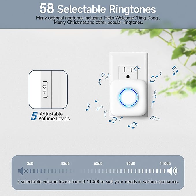 Door Chime, Satisure Door Sensor Chime When Door Opens, Door Entry Alarm - Image 7