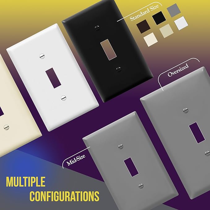ENERLITES Toggle Light Switch Wall Plate, Size 1-Gang 4.50" x 2.76", - Image 7