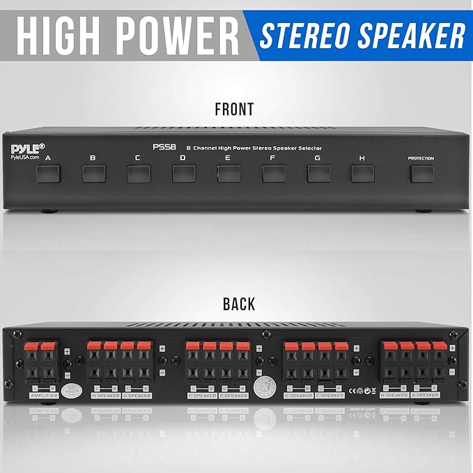 Pyle Premium New and Improved 8 Zone Channel Speaker Switch Selector Switch Box - Image 2