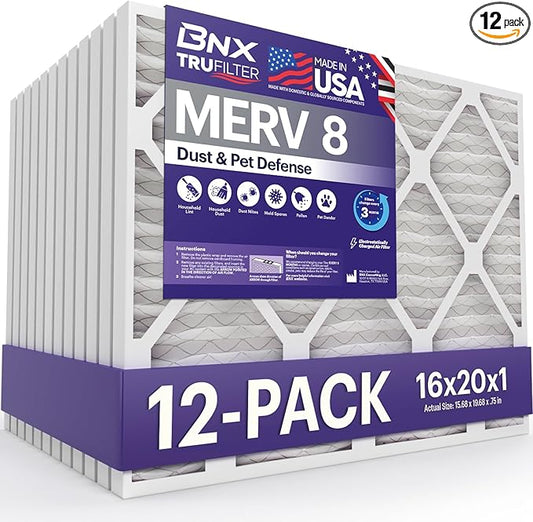 BNX TruFilter 16x20x1 Air Filter MERV 8 by BNX