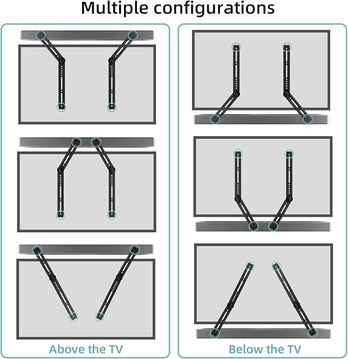 HCMOUNTING Soundbar Mount Bracket, Sound Bar Mounts Under TV or Above TV Fits - Image 8