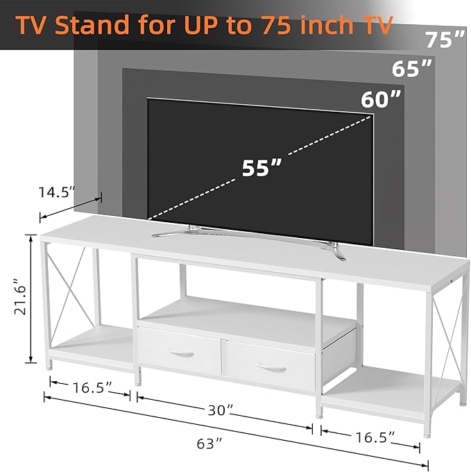 GYIIYUO TV Stand with Fabric Drawer - Image 2