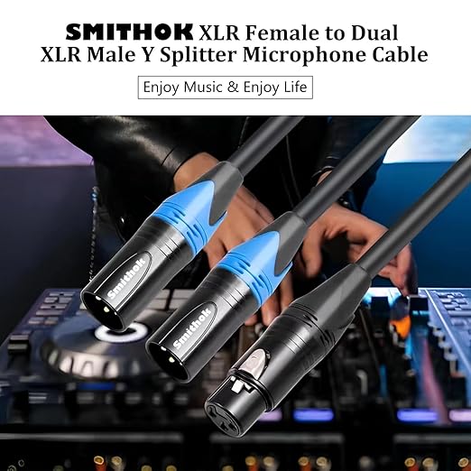 Smithok XLR Splitter Cable, Female to Dual Male Y Cable, Balanced Microphone - Image 2