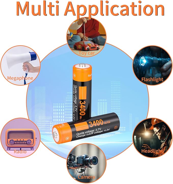 XONBDNOX 3400 mah High Capacity Rechargeable Battery Case 4 Pack-with - Image 2