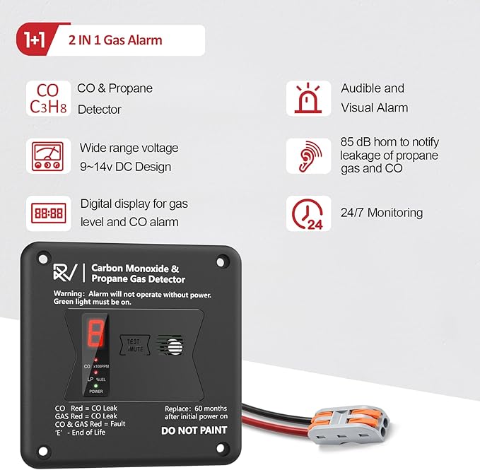 RV Carbon Monoxide and Propane Detector, Replace The Old RV Gas Detector #31011 - Image 4