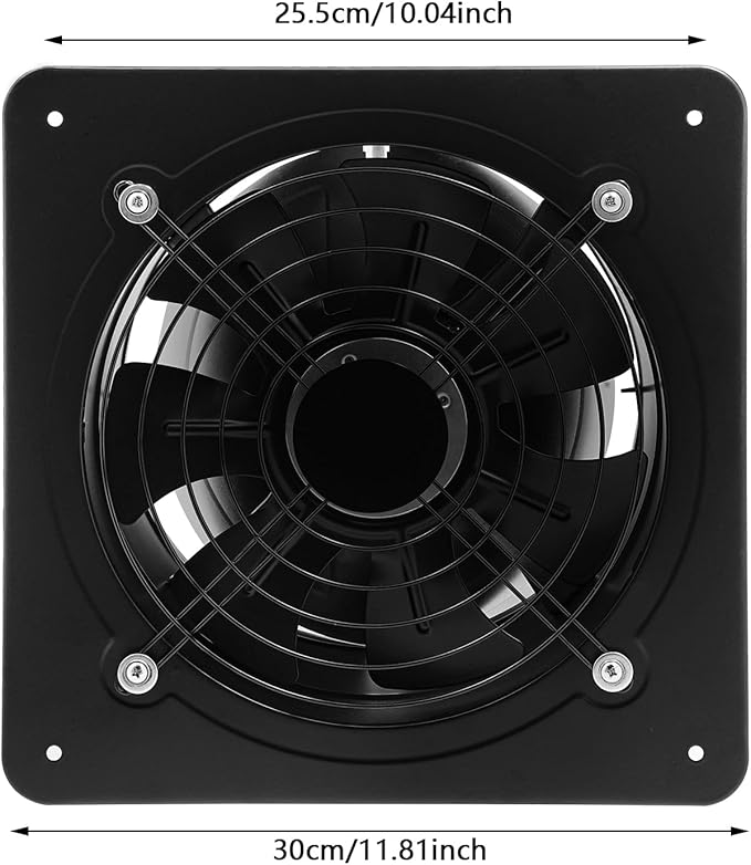 XUFOPLY 10 Inch Exhaust Fan, 110V 100W Wall Mounted Vent Fans 2600RPM Kitchen - Image 5
