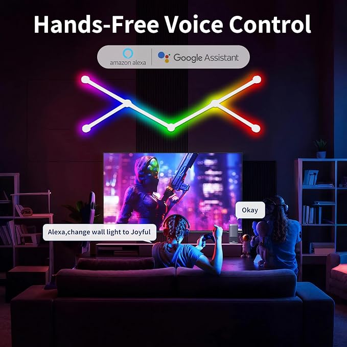 Phylosal Smart WiFi LED Wall Lights, 16M+ Color Dimmable Gaming Light Works - Image 4