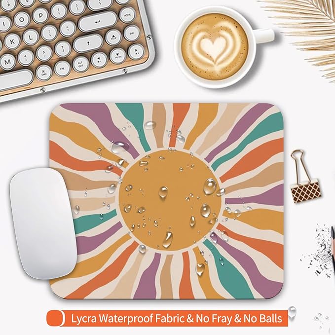 Armanza Square Mouse Pad Retro Sun, Personalized Premium-Textured Custom Mouse - Image 3