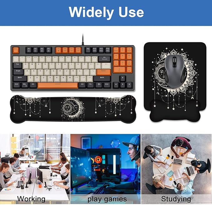 Wrist Rest Support Ergonomic Gel Mouse Pad and Memory Foam Keyboard Set - Image 8