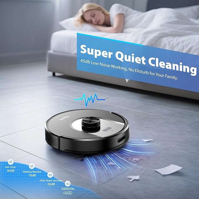 Tikom Robot Vacuum and Mop Combo, 6000Pa Automatic Robotic Vacuum Cleaner - Image 8