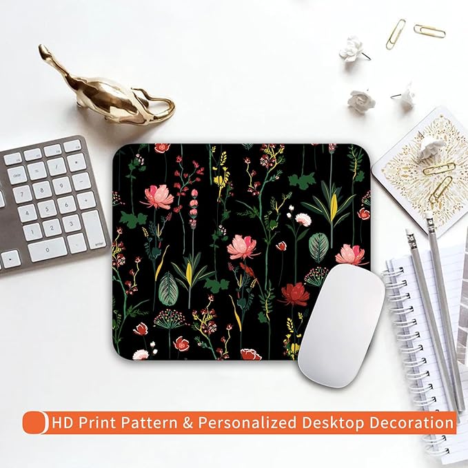 Armanza Square Mouse Pad Blooming Botanical Flowers, Personalized - Image 6