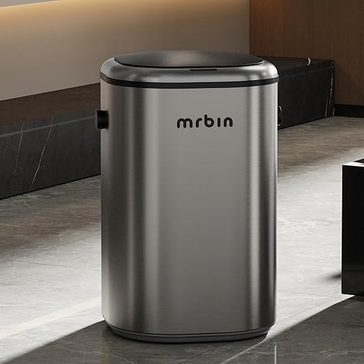 MRBIN Stainless Steel Motion Sensor Tall Bathroom Trash Can by mrbin