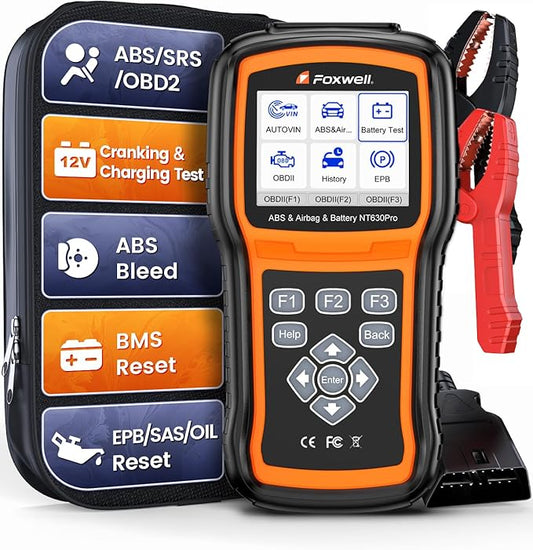 2026 FOXWELL NT630 Pro 2-in-1 ABS SRS Scan Tool & Battery Tester, OBD2 Scanner by FOXWELL