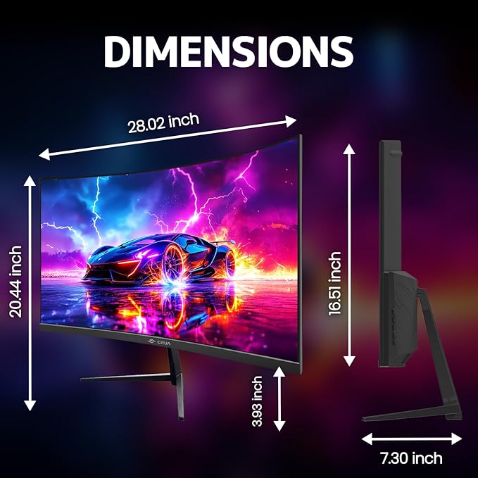 CRUA 32" Curved Gaming Monitor, 2K QHD 2560x1440P, 144Hz/165Hz Computer Monitors - Image 7