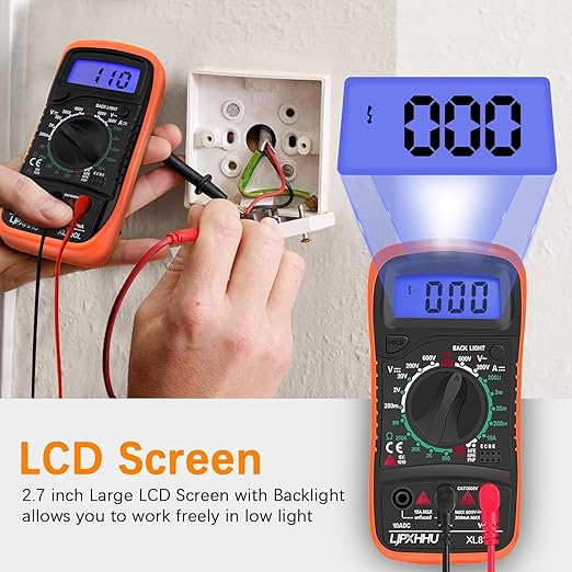 Digital Multimeter Voltmeter Battery Voltage Multi Tester Continuity Ohm Volt - Image 3