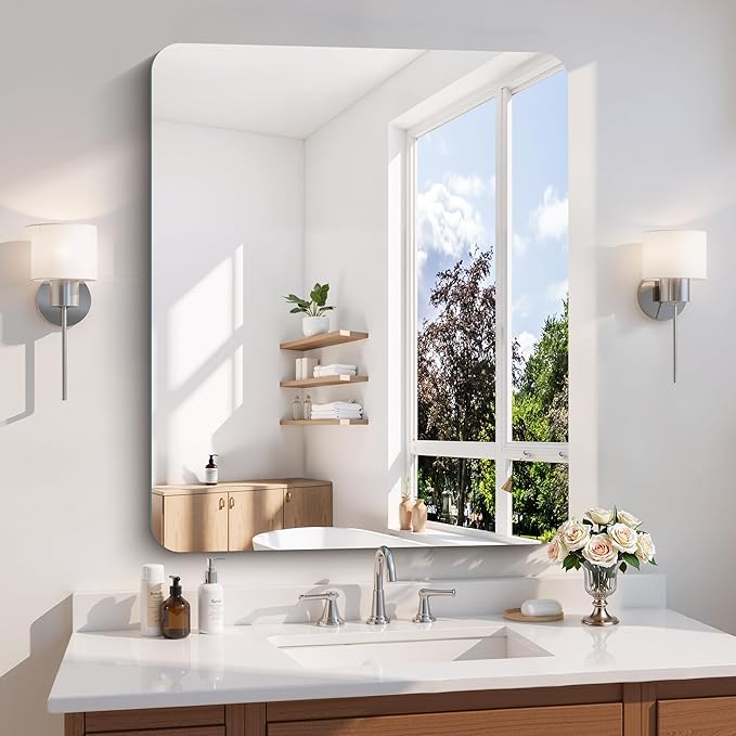 CILIBER Frameless Wall Mirror, HD Shatterproof Vanity Mirror by CILIBER