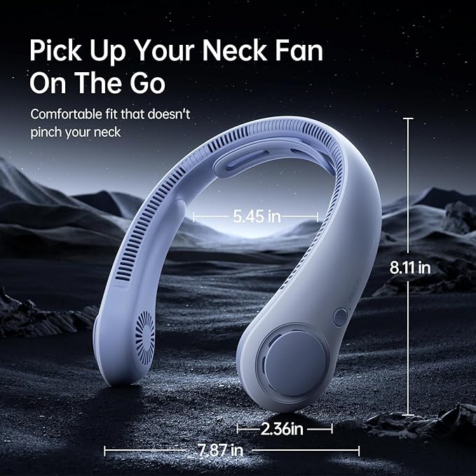JISULIFE Portable Neck Fan Upgraded, Neckbrace Personal Hands Free, 5 Speed - Image 6
