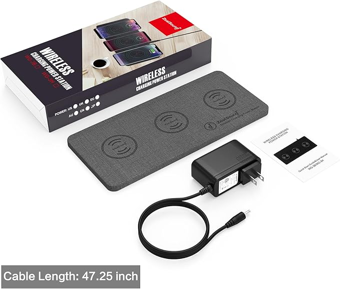 ZealSound Triple Wireless Charger, Charging Pad, Ultra Slim Fast 3x10W Charger - Image 7