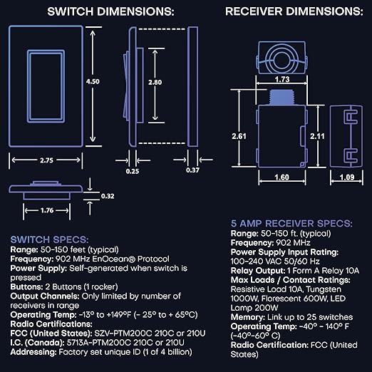 RunLessWire Single Pole Battery-Free DIY Wireless Light Switch Kit 150ft RF - Image 8