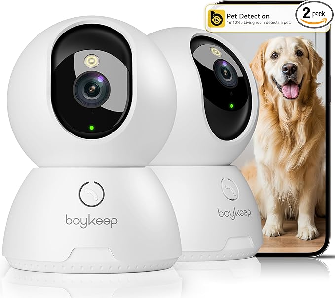BoyKeep 2K Cameras for Home Security, Pet Camera Indoor by BoyKeep