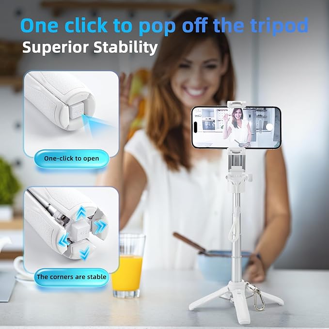 MQOUNY for Magsafe Tripod Stand for iPhone, Portable Pocket Size Selfie Stick - Image 5