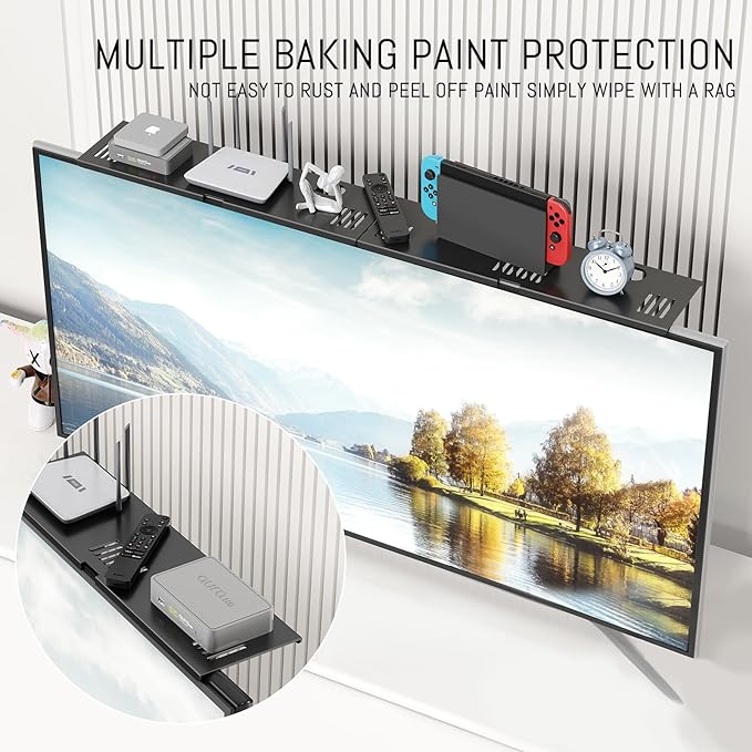 Adjustable Steel TV Top Shelf, Soundbar Mount, Universal Monitor Shelf - Image 3