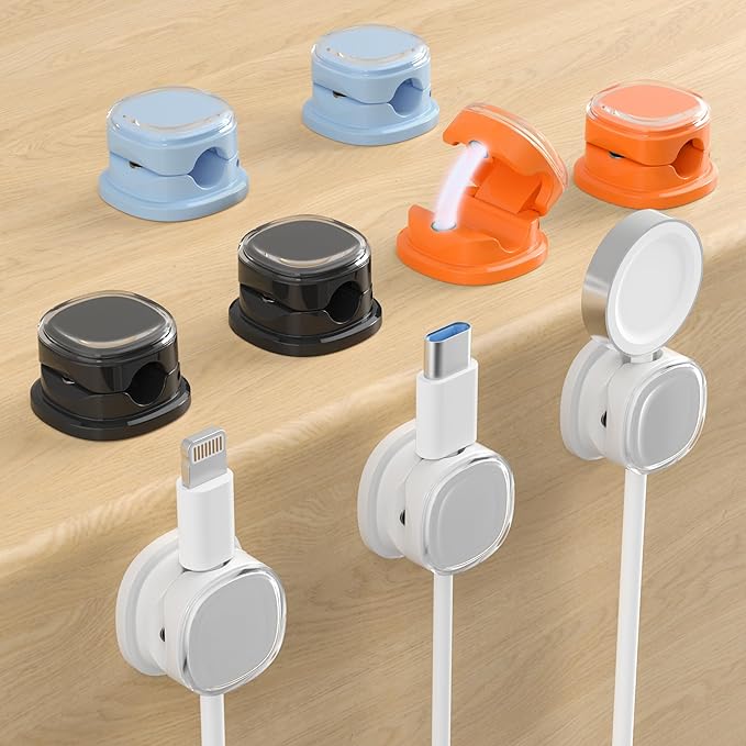 Magnetic Cable Clips, Adjustable Cord Holder Management, Adhesive Wire Keeper by COOCAT