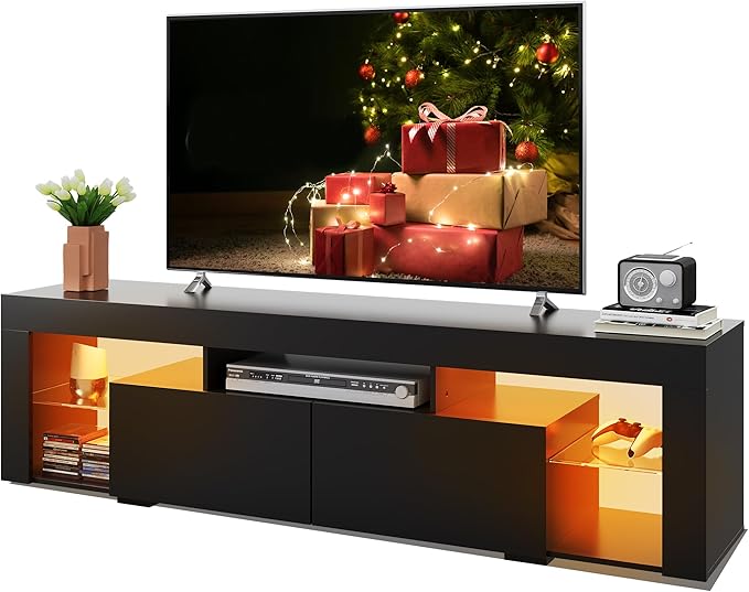 WLIVE 63 inch TV Stand for 50 55 60 65 70 75 Inch TVs, Modern Entertainment by WLIVE