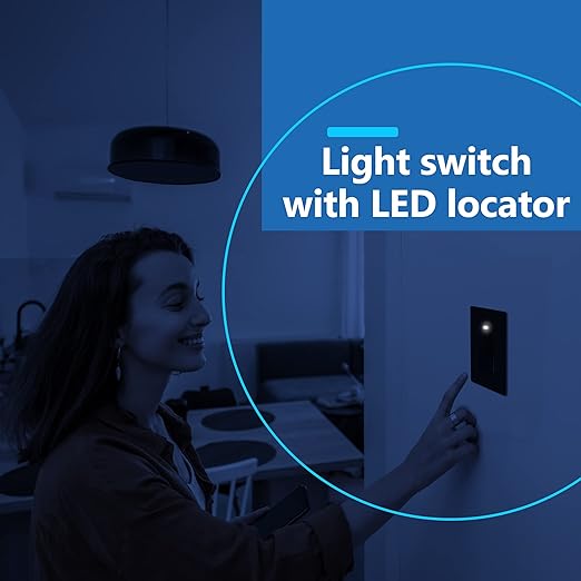 LIDER Minimalist Design Matte Finish Lighted Decorator Switch, Frameless Paddle - Image 5