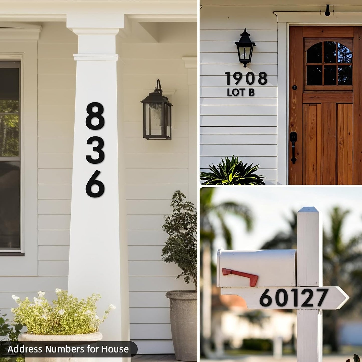 4 Inch 4 PCS House Numbers for Outside, Metal Address Numbers for Home Door，Suitable for Outdoor Signage，Mailbox Letters, Courtyard Address Alphabet Decorations(4")