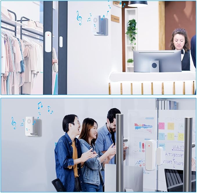 Wireless Door Sensor Chime, Door Open Alarm When Entry Business/Office/Store - Image 5