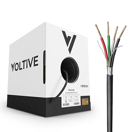Voltive 18/4 Shielded Low Voltage Wire, Plenum CL3P, 500ft by Voltive