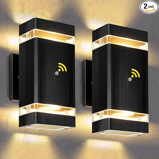 MZLITI Dusk to Dawn Outdoor Lighting 2Pack, 3000K Warm White Outdoor Wall Lights by MZLITI