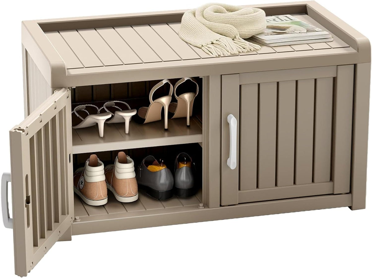 rojik shoe cabinet waterproof uv-resistant,storage bench indoor outdoor, main product view